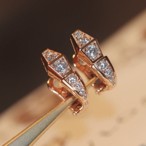 ˇSirae GemˇSERPENT PINK GOLD DIAMOND EARRINGS