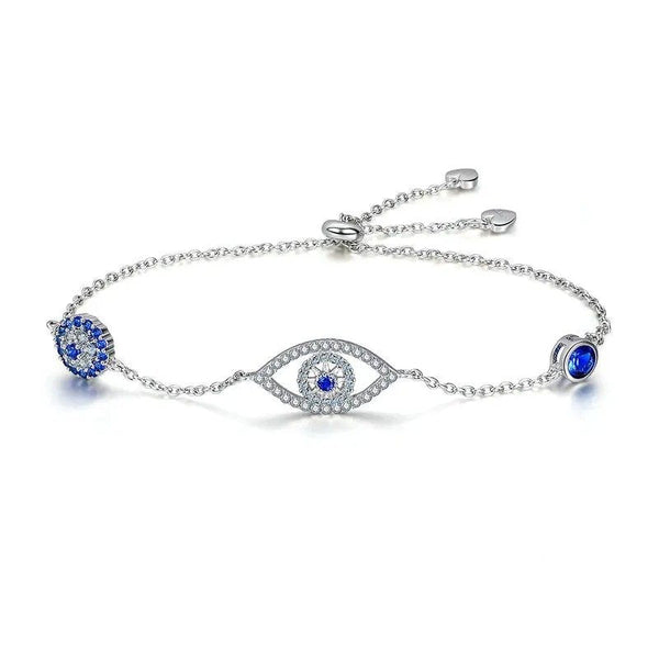 ˇSirae GemˇBlue Zircon Evil Eyes Bracelet Guardian Eye Chain for Women